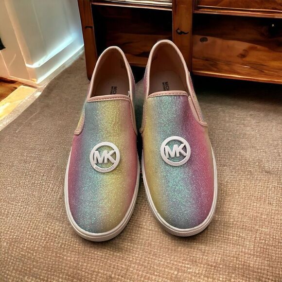 Michael Kors Ombre Pastel Glitter Slip On Sneakers Size 5.5. - Picture 1 of 6